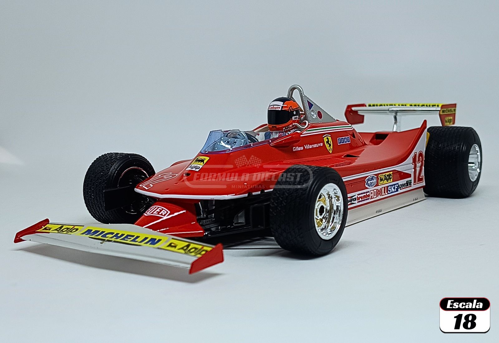 Ferrari 312T4 #12 G. Villeneuve - Vencedor GP EUA Watkins Glen - F1 1979 - 1:18 Bburago