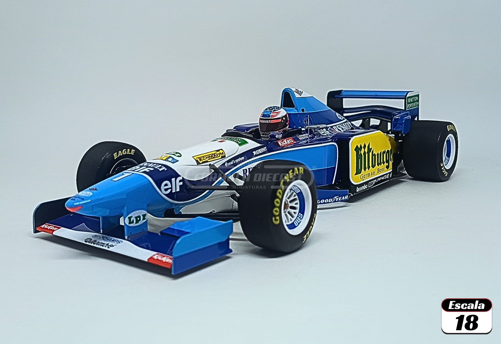 Benetton B195 #1 M. Schumacher - Vencedor GP Bélgica - Campeão Mundial F1 1995 (c/ decalques Mild Seven) - 1:18 Minichamps