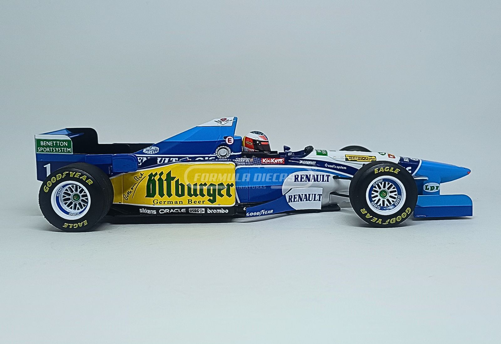 Benetton B195 #1 M. Schumacher - Vencedor GP Bélgica - Campeão Mundial F1 1995 (c/ decalques Mild Seven) - 1:18 Minichamps - 4
