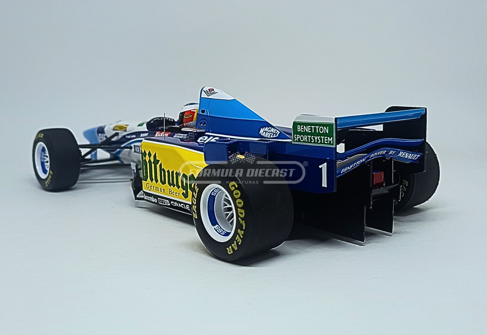 Benetton B195 #1 M. Schumacher - Vencedor GP Bélgica - Campeão Mundial F1 1995 (c/ decalques Mild Seven) - 1:18 Minichamps - 5