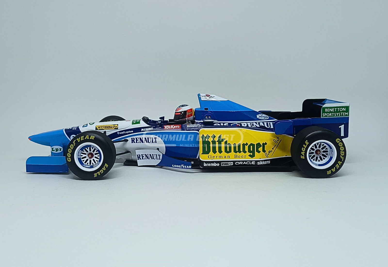 Benetton B195 #1 M. Schumacher - Vencedor GP Bélgica - Campeão Mundial F1 1995 (c/ decalques Mild Seven) - 1:18 Minichamps - 6