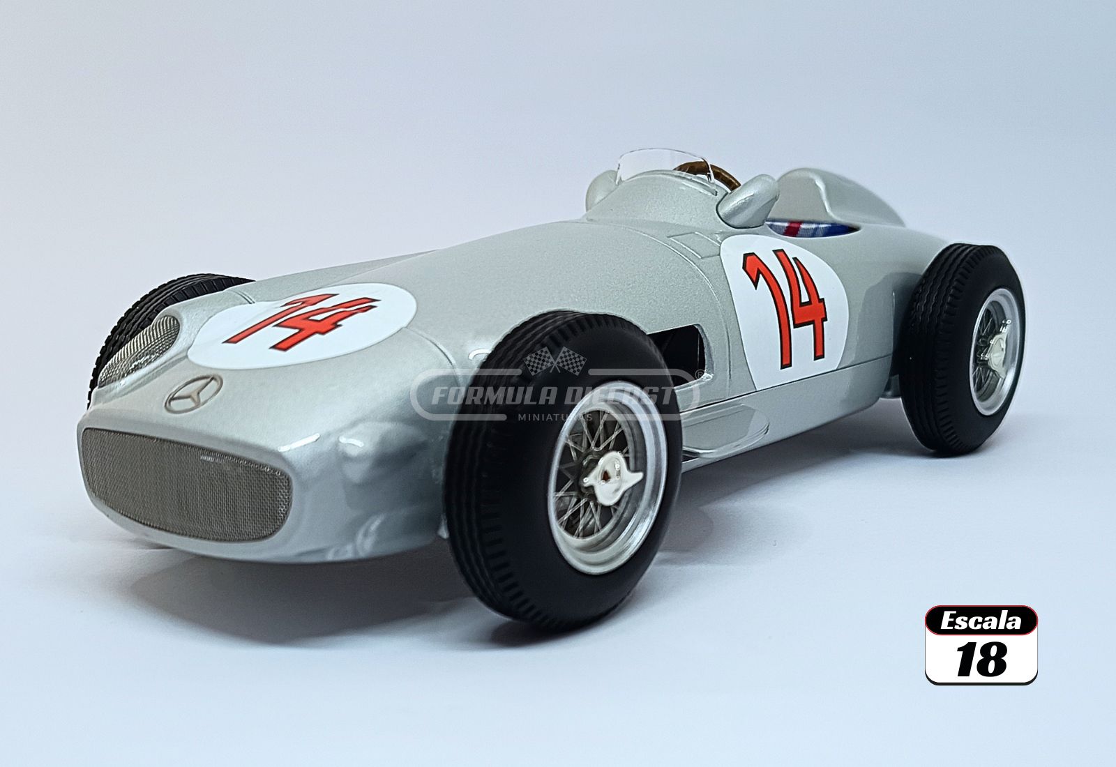 Mercedes-Benz W196 #14 S. Moss - 2º lugar GP Bélgica F1 1955 - 1:18 Werk83