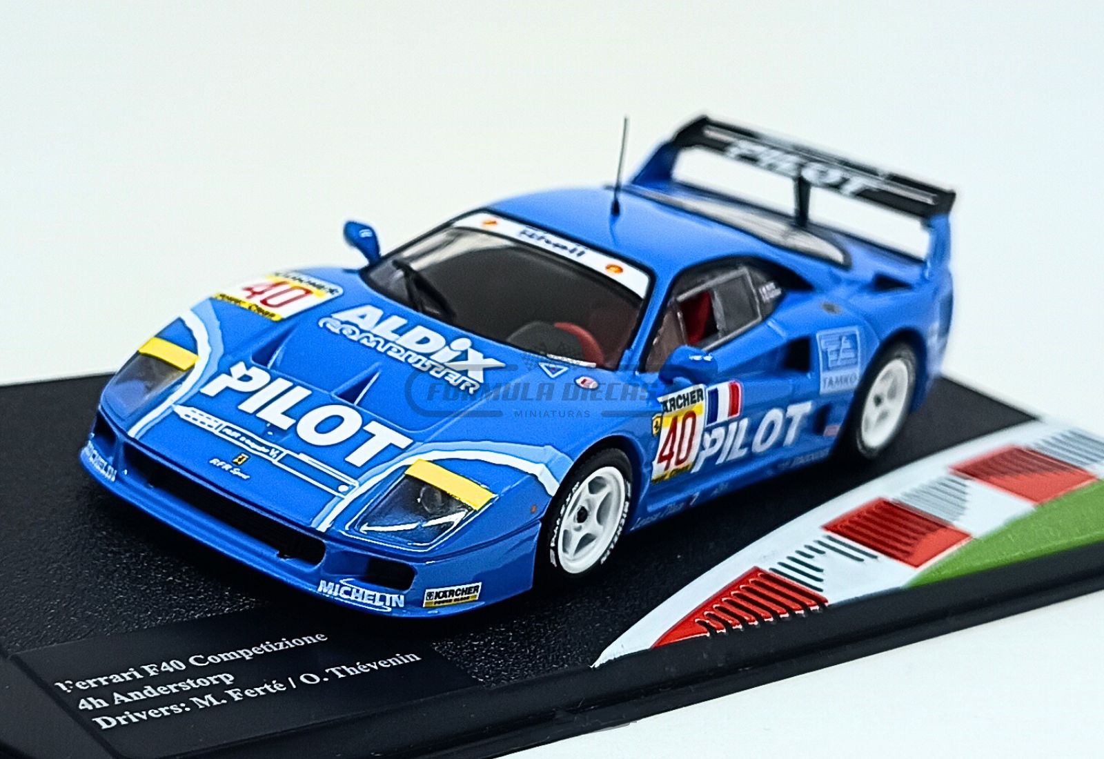 Ferrari F40 Competizione #40 M. Ferté/O. Thévenin - Vencedor das 4h de Anderstorp 1995 - 1:43 Altaya