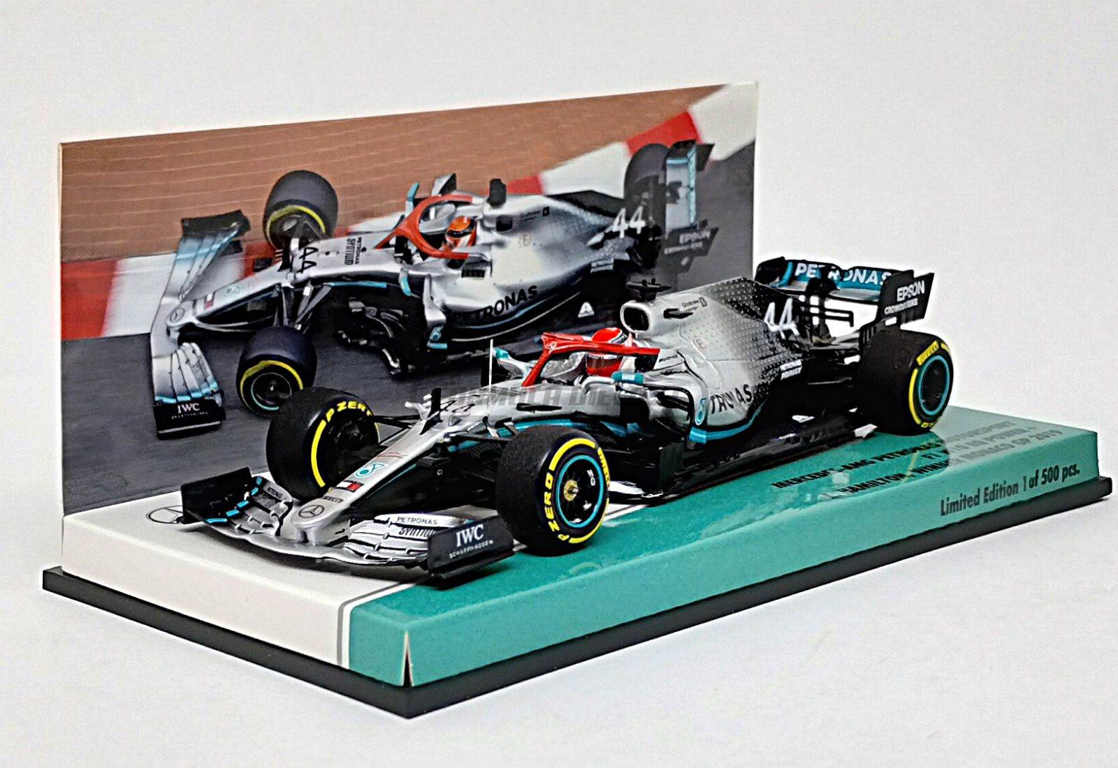 Mercedes-AMG F1 W10 #44 L. Hamilton - Vencedor GP Mônaco - Campeão Mundial F1 2019 - 1:43 Minichamps