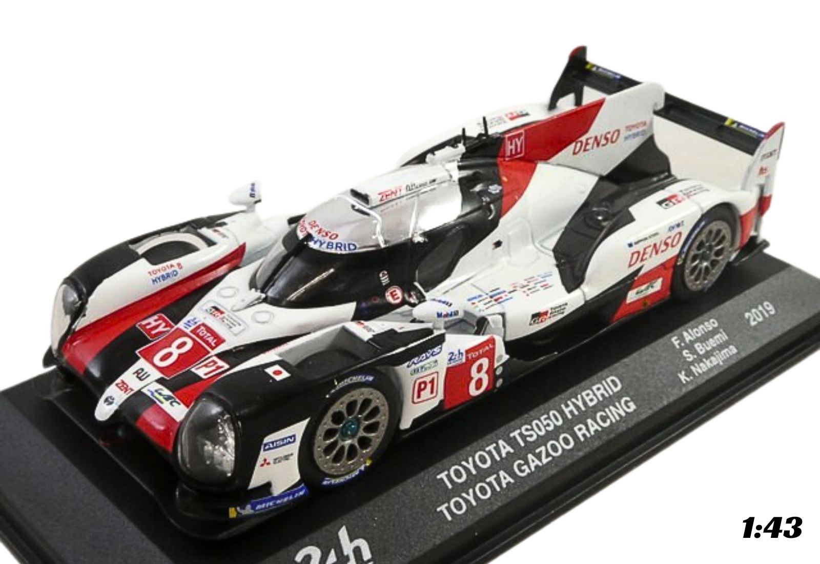 Toyota TS050 Hybrid #8 F. Alonso/S. Buemi/K. Nakajima - Vencedor 24h Le Mans 2019 - 1:43 Altaya